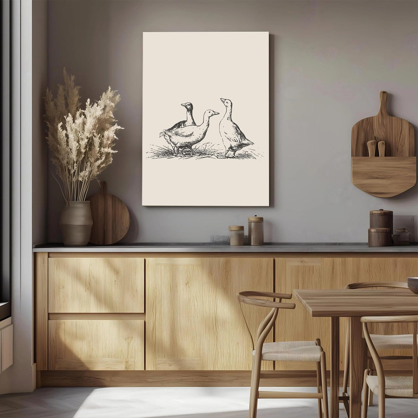 Framed Vintage Duck Canvas Wall Art