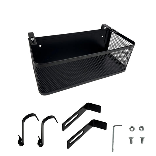 AZSRKRBM Bedside Caddy Shelf with Hook, Bed Shelf Organizer for Bunk Bed, Office Cubicle, Dorm Room, Holder for Phone, Snacks, Books (Black, 11*4.9*3.9 inch)