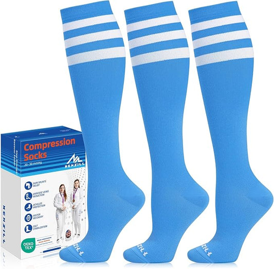 NEWZILL Medical Compression Socks for Women & Men, 20-30 mmHg Knee-High Support for Circulation, All-Day Comfort for Work Travel Running Cycling and Fitness