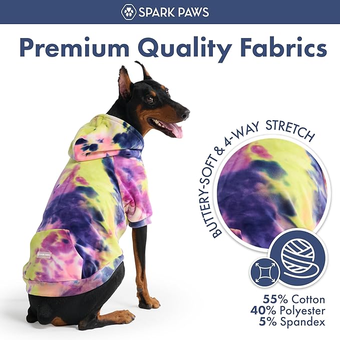 Spark Paws Dog Hoodie – Premium Dog Sweater for Small, Medium, and Large Dogs | Warm Outfits for French Bulldogs, Pitbull, Puppy, Winter Jacket Alternative - Berry Lemonade - 4XL