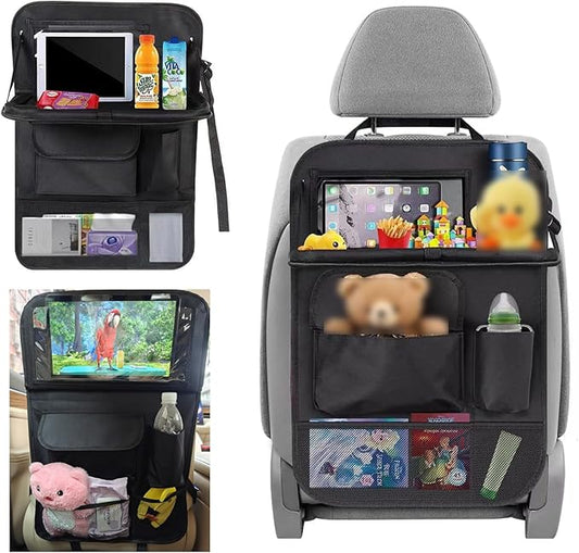 yuxiaoshi Car Back Seat Organizer with Table Tray, Seat Back Car Organizer with Storage and Clear Tablet Holder bag - 1 Count