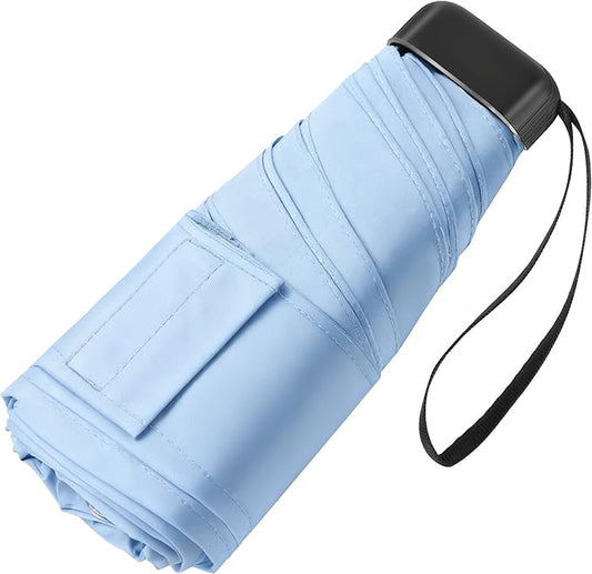 Mini Umbrella for Travel - Waterproof Portable Folding Umbrella Flat Compact Lightweight Small Umbrellas for Pocket Purse