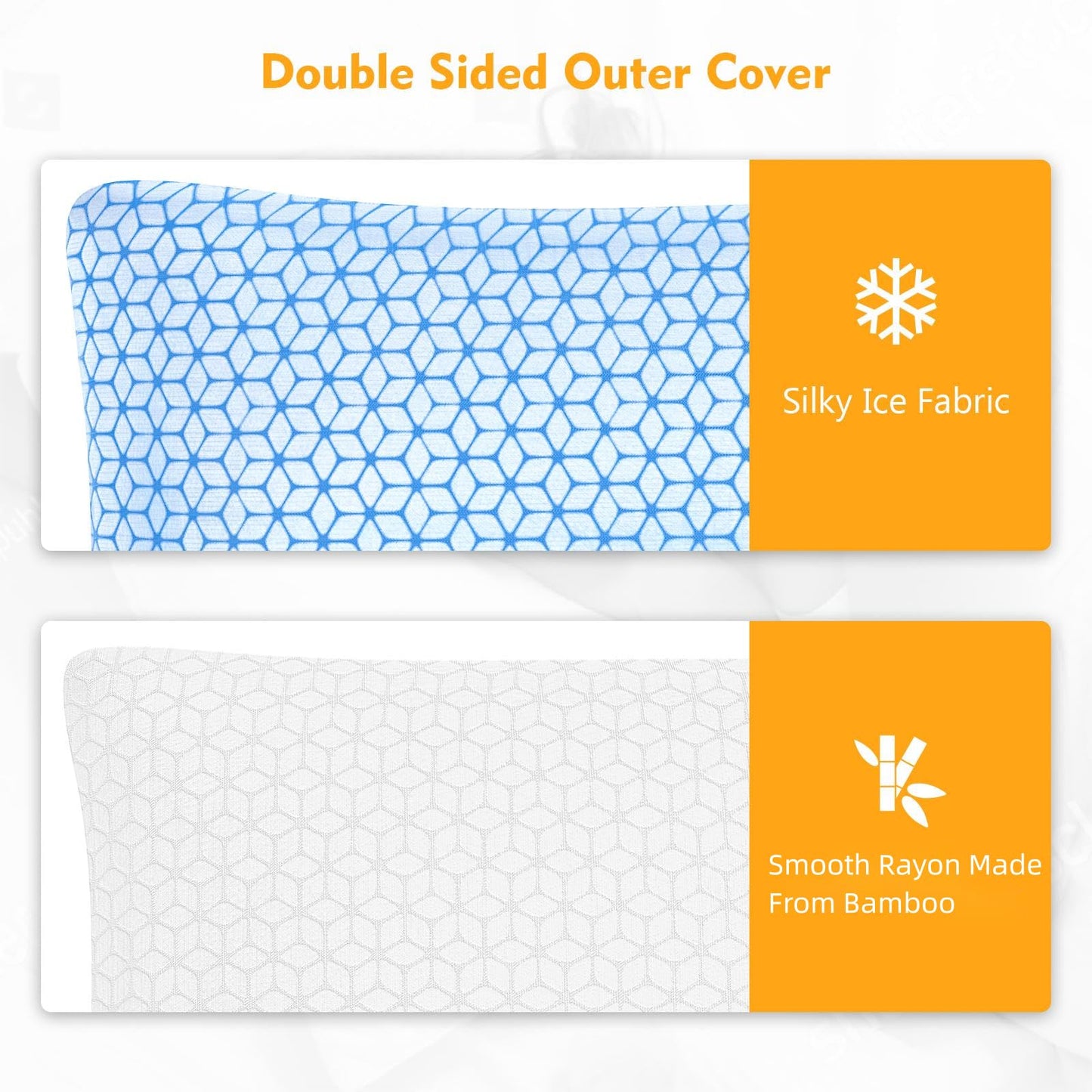 Love Attitude Shredded Memory Foam Pillows King Size Set of 2, Cooling Pillow Firm and Soft Adjustable for Side Back Stomach Sleepers
