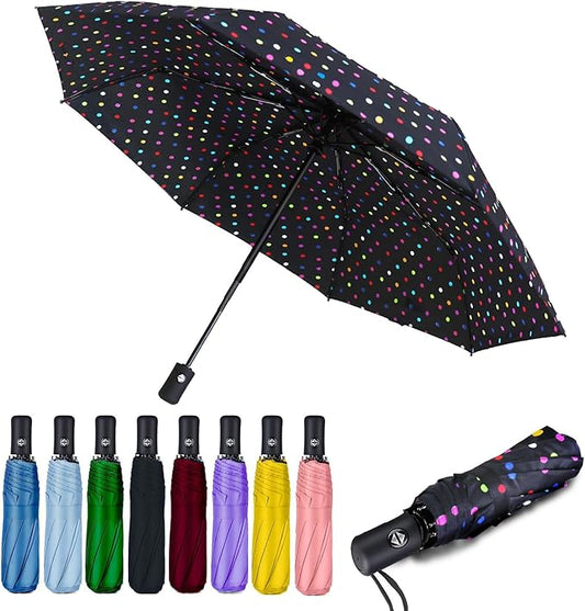 MRTLLOA 42/49 Inch Compact Windproof Travel Umbrella for Rain, Lightweight, Portable, Automatic, Strong, Waterproof Folding Umbrellas for Women, Men and Teenagers