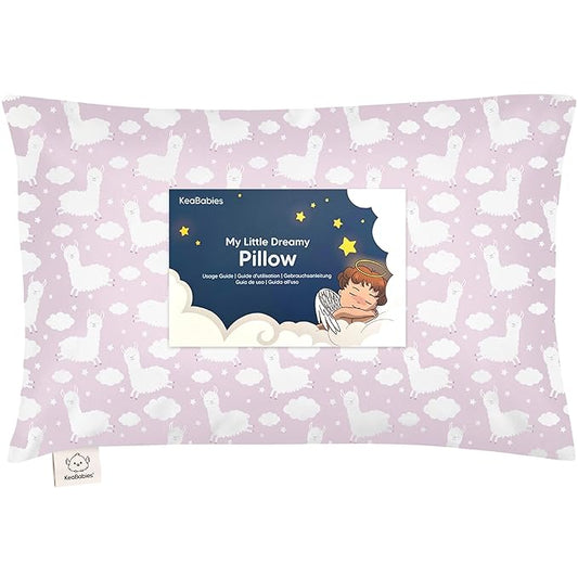 Toddler Pillow with Pillowcase - 13x18 My Little Dreamy Kids Travel Bed Pillows for Sleeping, Organic Cotton Small Pillowcase, Soft & Breathable, Machine Washable, Toddlers 2-5 years old (Alpacas)