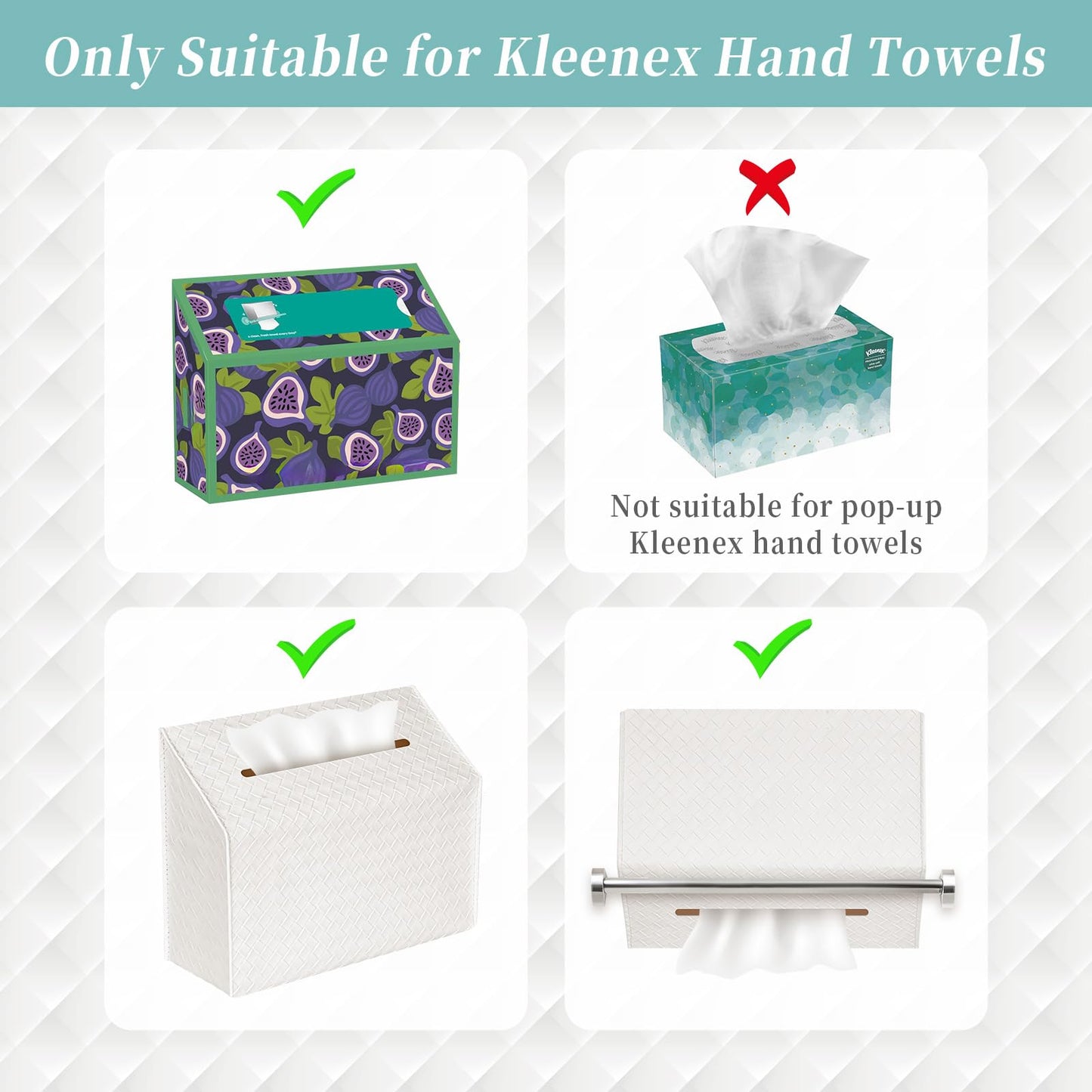 NiHome PU Leather Tissue Box Cover for Kleenex Hand Towels, Versatile Design for Countertops and Towel Racks, Leather Enhances Home Decor, Easy to Use with Exquisite Edging Craftsmanship