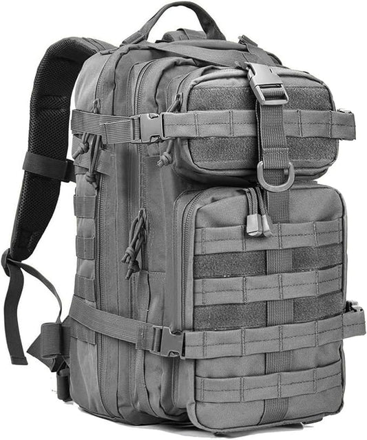 Small Tactical Backpack Military Daypack - 30L Backpack for Men Molle Assault Pack Bug Out Bag for Hiking Camping (Grey)