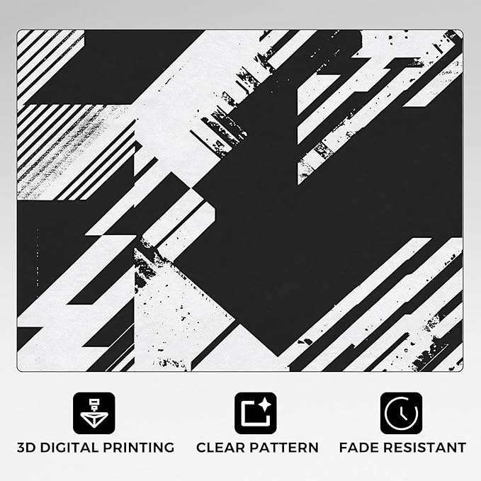 Black and White Rugs for Entryway, 2x3 ft, Abstract Geometric Area Rugs for Bedroom Kitchen Entrance, Soft Non Slip Washable Modern Minimalist Indoor Door Mat Home Decorations Dt-Ghf-31