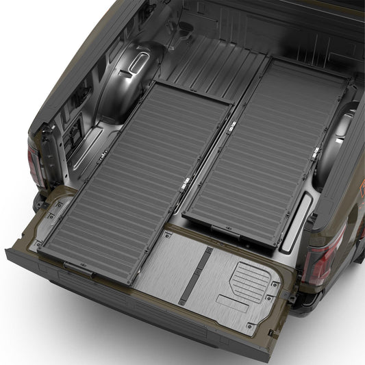 T2 Foldable Slide-Out Truck Bed Cargo Tray-Full Size for Trucks F150/Raptor，Ram/Rtx 1500 & Classic / Silverado 1500，Sierra 1500，Titan&Titan，Tundr|No Drilling Installation (62.6"-22.5" Full Tray)