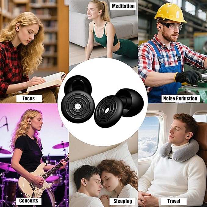 Noise Cancelling Ear Plugs for Sleeping, Reusable Noise-Reducing Earplugs with Storage Box 23db Noise Reduction Earplug for Sleep, Deep Focus,Snoring Blocking, Concert, Travel.