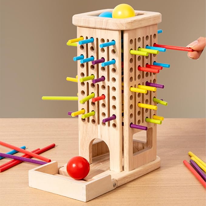 Game Wooden Board Games, Math Counting, Fine Motor Skills Toy,Family Travel Game, Educational Gift for Boys and Girls