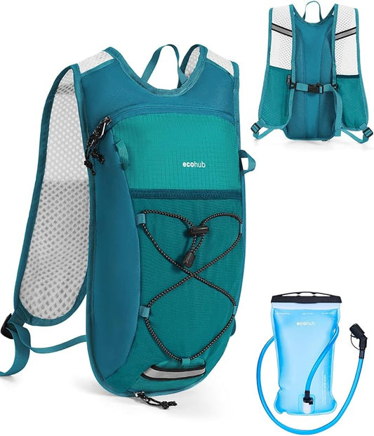 ECOHUB Hydration Backpack with 2L Water Bladder, Lightweight Running Hydration Pack for Men Women, Breathable Hiking Cycling Backpack for Outdoor Sports Marathon Travel