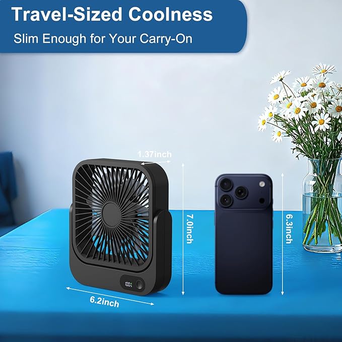 Zaardend Cruise Ship Approved Magnetic Fan, Upgraded 5000mAh Rechargeable & Plug-In, Cruise Must Haves Essentials 2026, Portable Travel Fan Magnetically Cabin Ceiling Airplane RV Camping