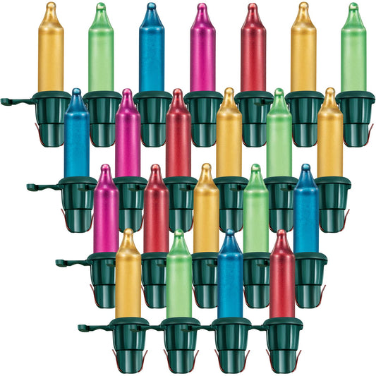Mudder Christmas Tree Replacement Light Bulbs 60 Count Mini Incandescent Green Base with Pastel Color