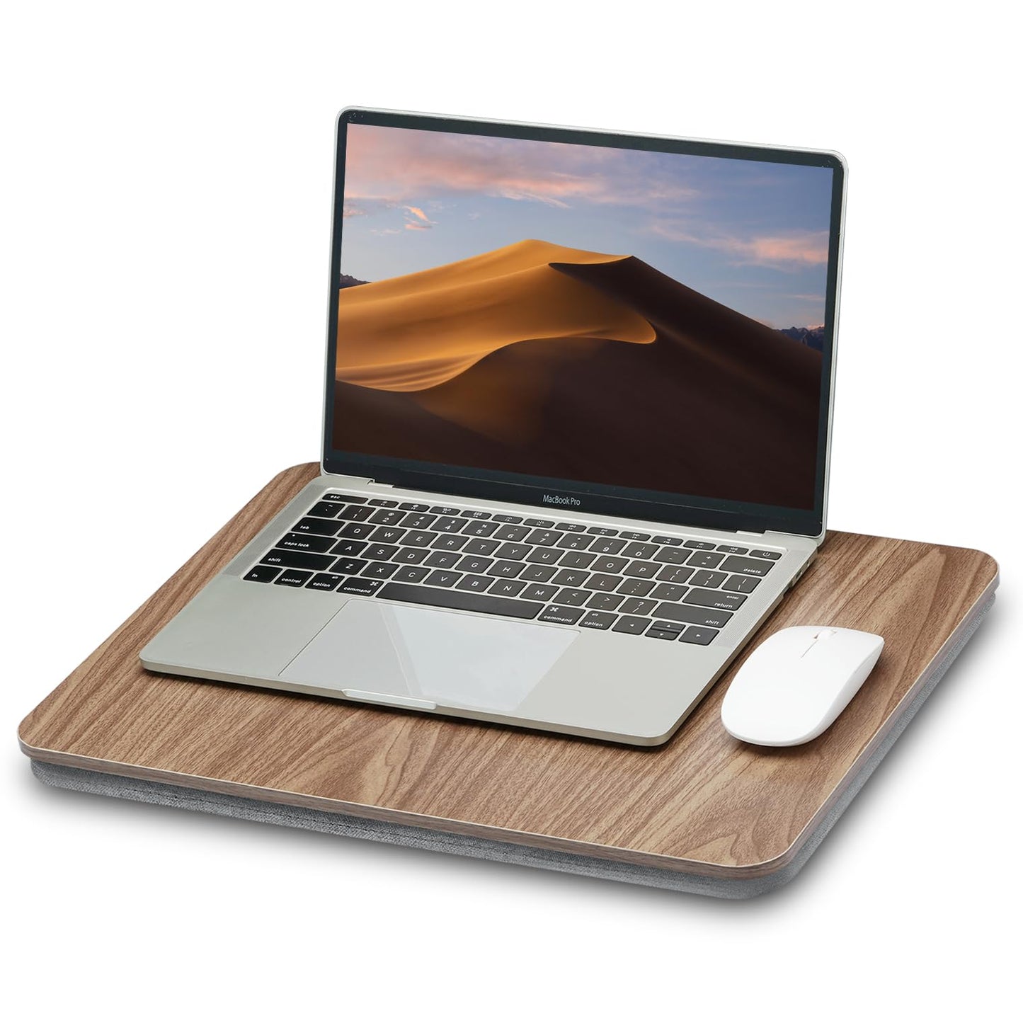 ZEAPTAC Portable Lap Laptop Desk with Pillow Cushion, Fits up to 15.6 inch Laptop, Lap Stand for Bed & Couch & Carpet, Book Tablet/Drawing Board/Computer Laptop Stand - Dark Brown Wood