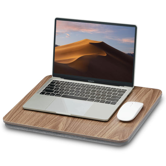 ZEAPTAC Portable Lap Laptop Desk with Pillow Cushion, Fits up to 15.6 inch Laptop, Lap Stand for Bed & Couch & Carpet, Book Tablet/Drawing Board/Computer Laptop Stand - Dark Brown Wood
