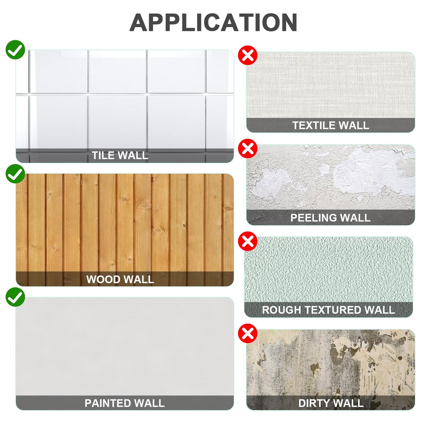 Aiyome 6 Picture Frames Collage Wall Decor With 30 Clips, Wood Photo Frame, No Drilling Required, Adhesive Stickers, Easy to Install, Black.