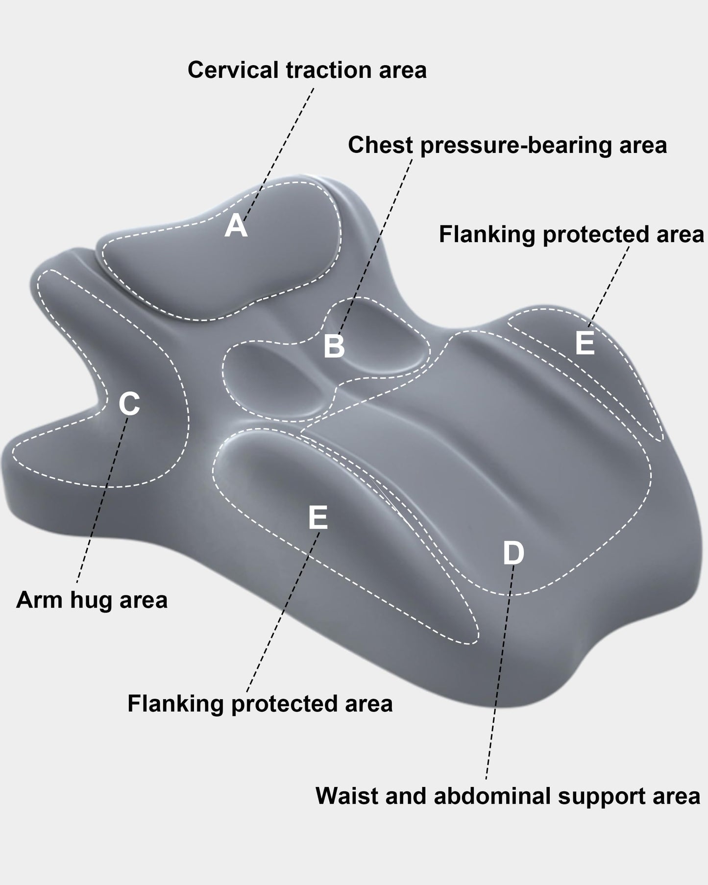 HOMEPAC Memory Foam Wedge Pillow, 27 Degree Ergonomic Support, Grey