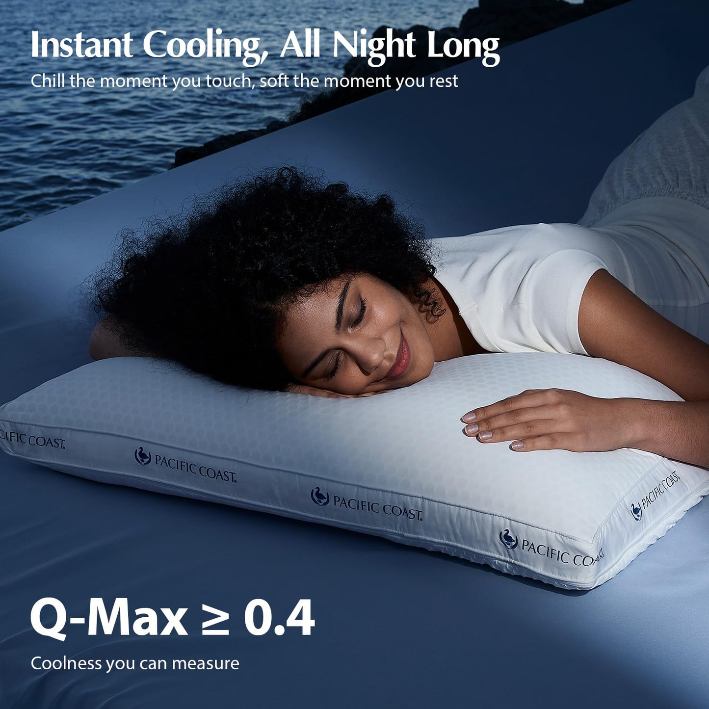 Pacific Coast ArcticLayer Adjustable Cooling Pillows - Queen Size 2 Pack, Luxury Sleeping Pillows with Washable Cover, Spine Alignment, Soft Down Fiber & Goose Feather Pillows, Gift-Ready