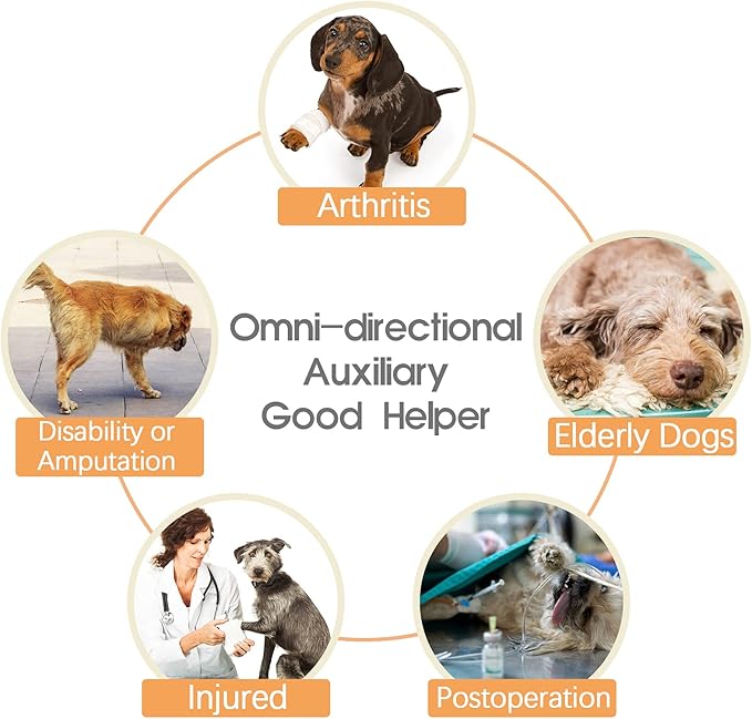 ROZKITCH Dog Lift Harness, Pet Rear Support Aid Veterinarian Approved Sling for Old K9 Help with Poor Stability, Back Leg Hip Disabled Joint Injury Elderly Arthritis ACL Rehabilitation Rehab Grey L