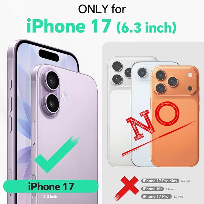 TUCCH 2-in-1 Detachable Wallet Case for iPhone 17 (6.3-inch) 2025, Wireless Charging | RFID Blocking 4 Card Holders | Wrist Strap | Kickstand | Magnetic | PU Leather Folio Cover | Chocolate Brown