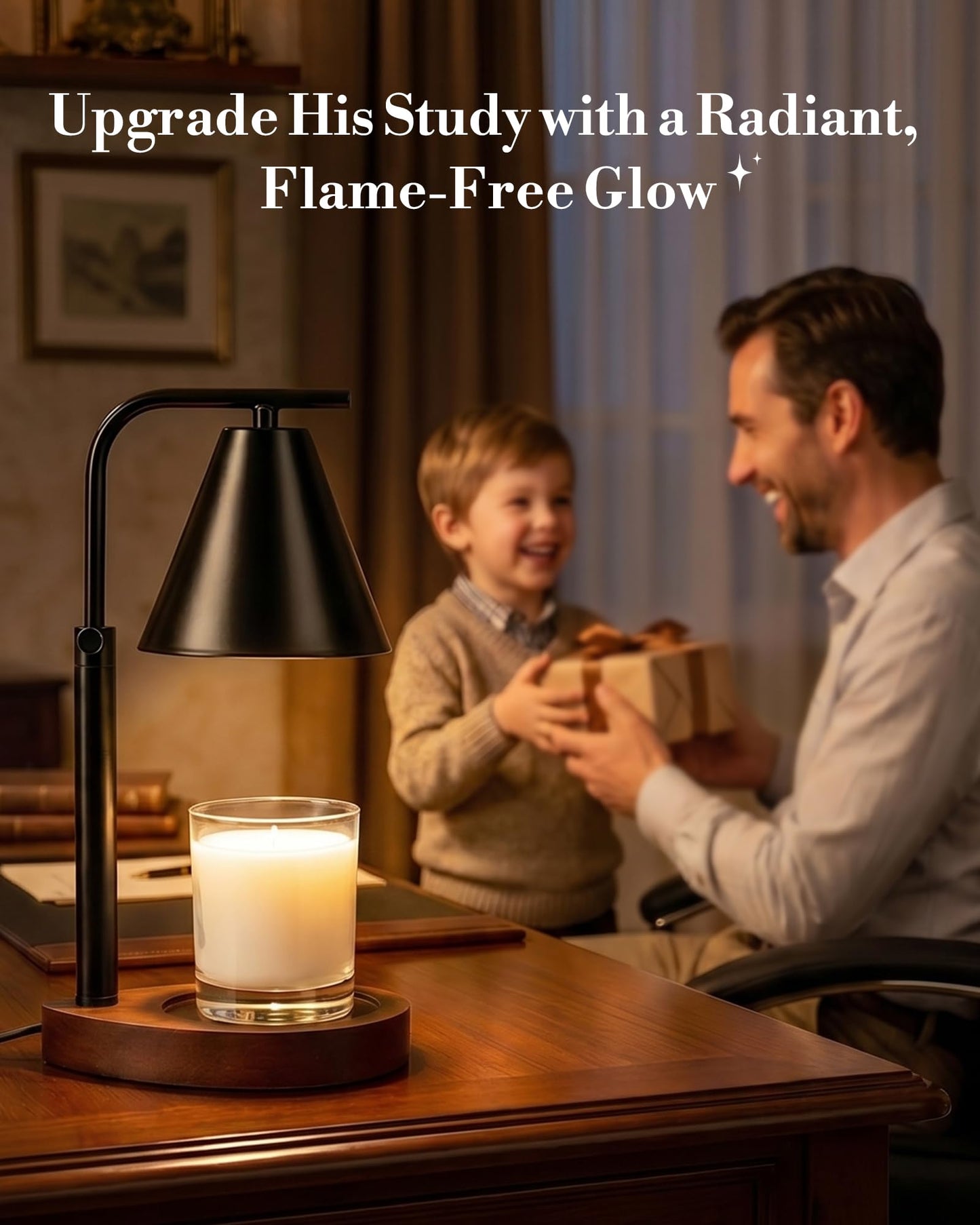 Marycele Black Candle Warmer Lamp with Timer, Height Adjustable Electric Lamp Candle Warmer, Black Home Room Decor Aesthetic, Birthday Gifts for Women Men
