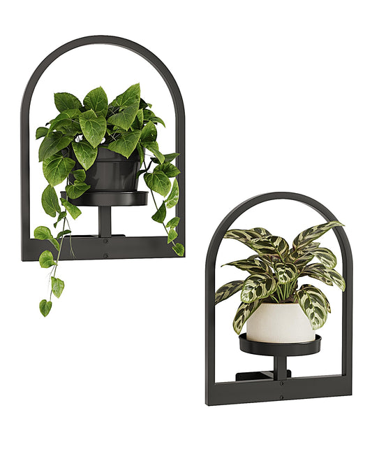 Bamworld Plant Stand Indoor, Plant Hanger Wall Planters for Indoor Plants Window Plant Shelves Plant Holder Wall Decor, Room Decor, Round (Patent Design)