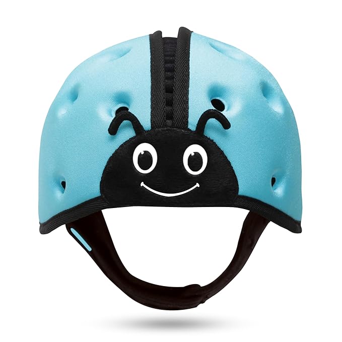 SafeheadBABY Soft Baby Head Protector Helmet for Crawling and Walking 7–24 Months – Ultra-Lightweight & Breathable Infant Safety Helmet That Grows with Your Baby (Head Circ. 40–52 cm) – Ladybird Blue