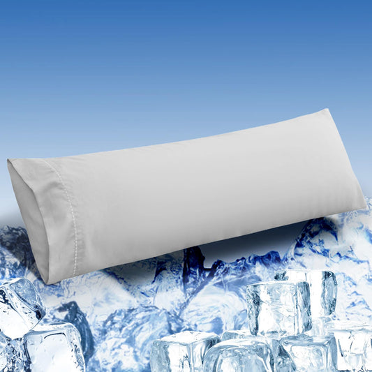 LOVSTOY Cooling Pillow Cases Body Size, Breathable Cool Pillowcases for Hair Skin and Hot Sleepers, Soft Silky Summer Pillow Cover with Envelope Closure, Grey, 20"x54"