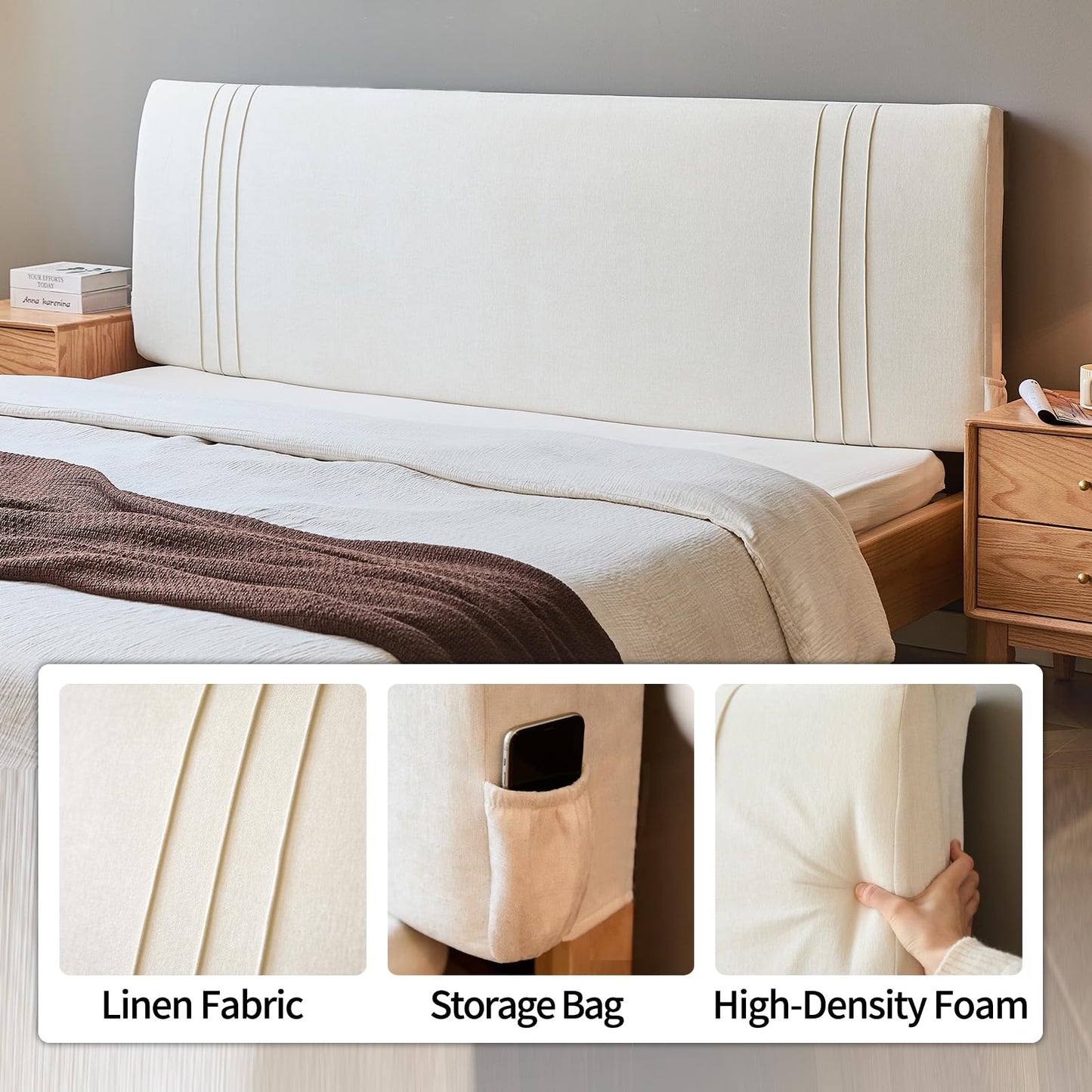 iYKYK Headboard Soft Cushion Suitable for Iron or Wooden headboards