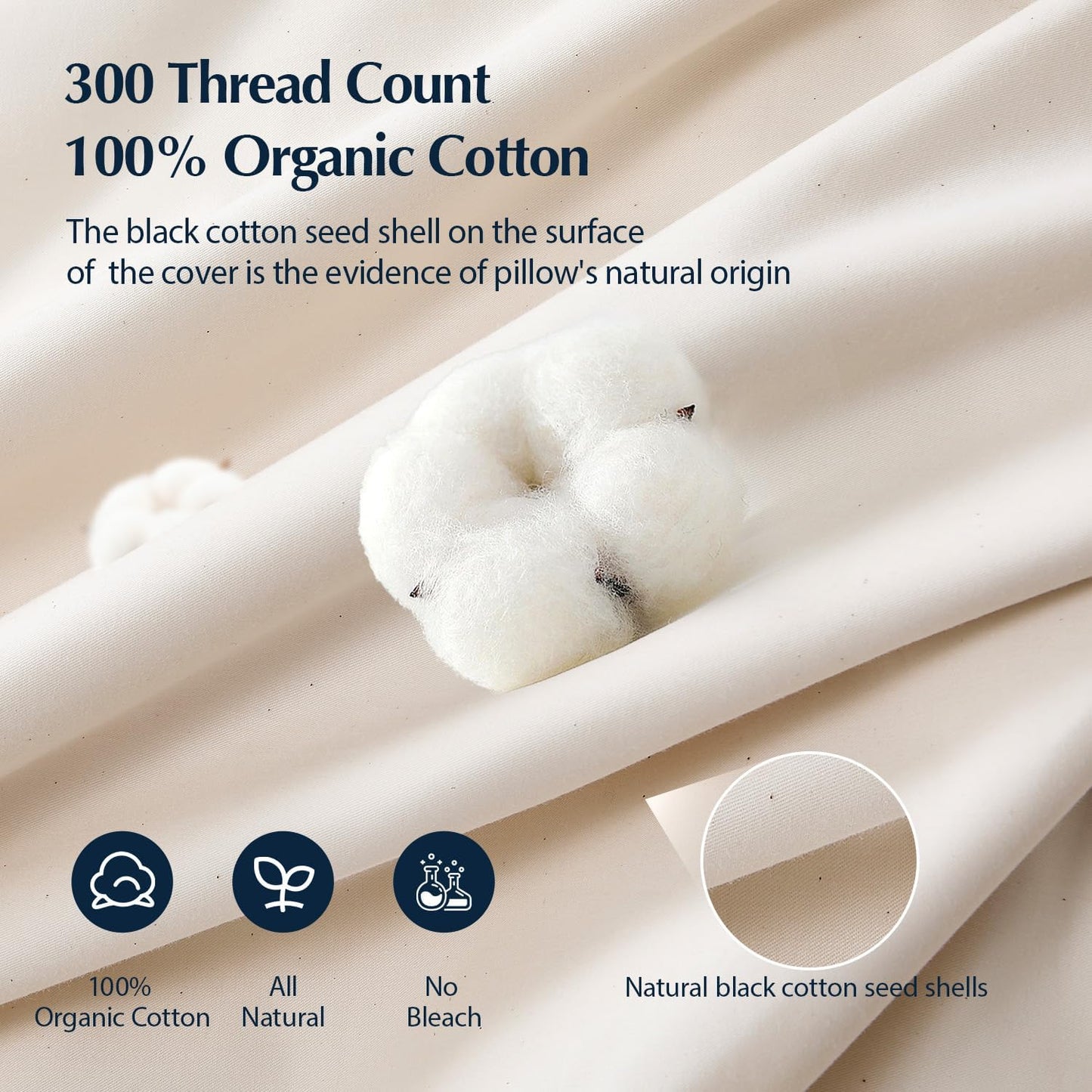 Pacific Coast Down Pillow, Luxury Hotel Collection Bed Pillow for Sleeping, Queen Size of 1, 100% Organic Cotton Shell, 650 Fill Power, Medium Pillows, Suit for Back Sleepers