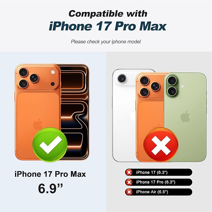 CIVICASE for iPhone 17 Pro Max Wallet Case with Stand,PU Leather Flip Credit Card Holder Slots (RFID Blocking),Compatible with Magsafe Magnetic Holder Phone Cover Women Men,Black