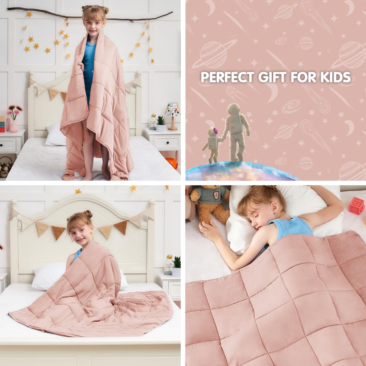 yescool Pink Weighted Blanket 5 Pounds Cooling Weighted Lap Blanket, Heavy Blanket for Sleeping, Weighted Throw Blanket Gifts for 40-60lbs, 36"x48"
