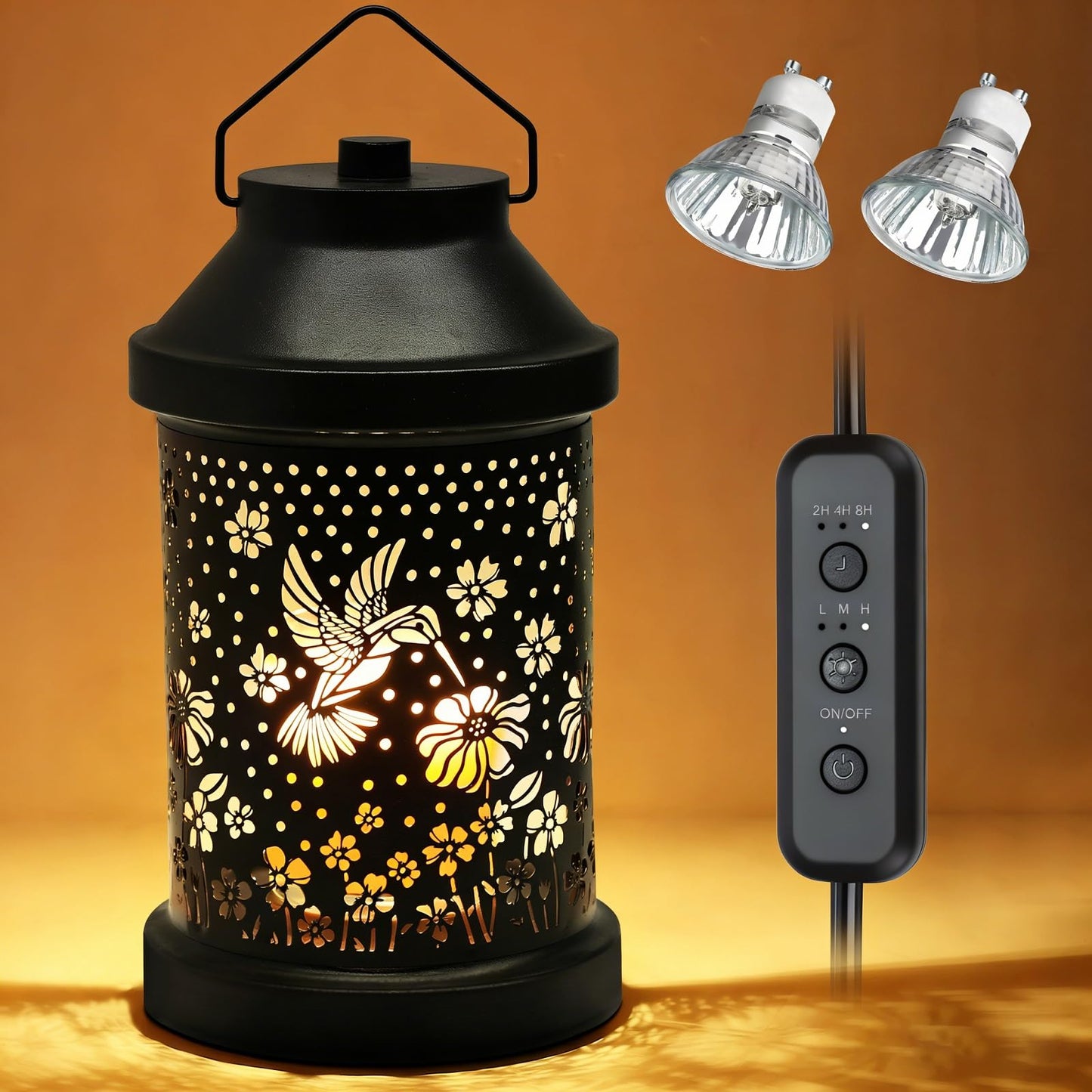 Dialan's Candle Warmer Lamp with Timer - Electric Candle Wax Melt Warmer with Dimmer for Scented Wax Jar Candles Home Decor Bedside Candle Lamp Birthday Gifts for Women Mom Hummingbird Lantern