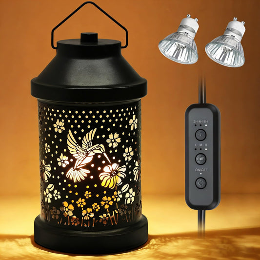 Dialan's Candle Warmer Lamp with Timer - Electric Candle Wax Melt Warmer with Dimmer for Scented Wax Jar Candles Home Decor Bedside Candle Lamp Birthday Gifts for Women Mom Hummingbird Lantern
