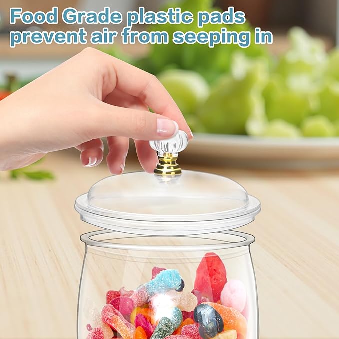 Wtyouesm 8 Pack Airtight Plastic Candy Jars with Locks, Clear 64 oz Cookie & Snack Storage Containers - Leakproof, Kitchen Pantry Organization for Home, Wedding, Bathroom Decor