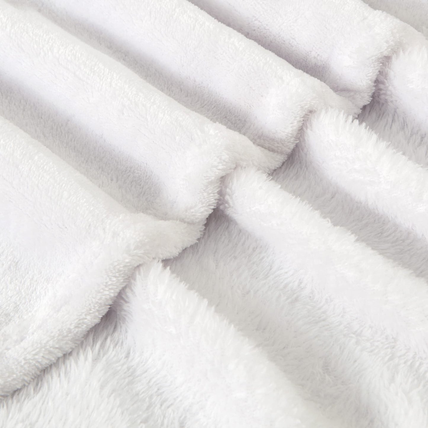 BEDELITE Fleece Blankets Queen Size White Throw Blankets for Bed, Luxury Plush Cozy Fuzzy Blanket 90x90 inches, Super Soft Warm Lightweight Throw Blanket All Seasons Suitable