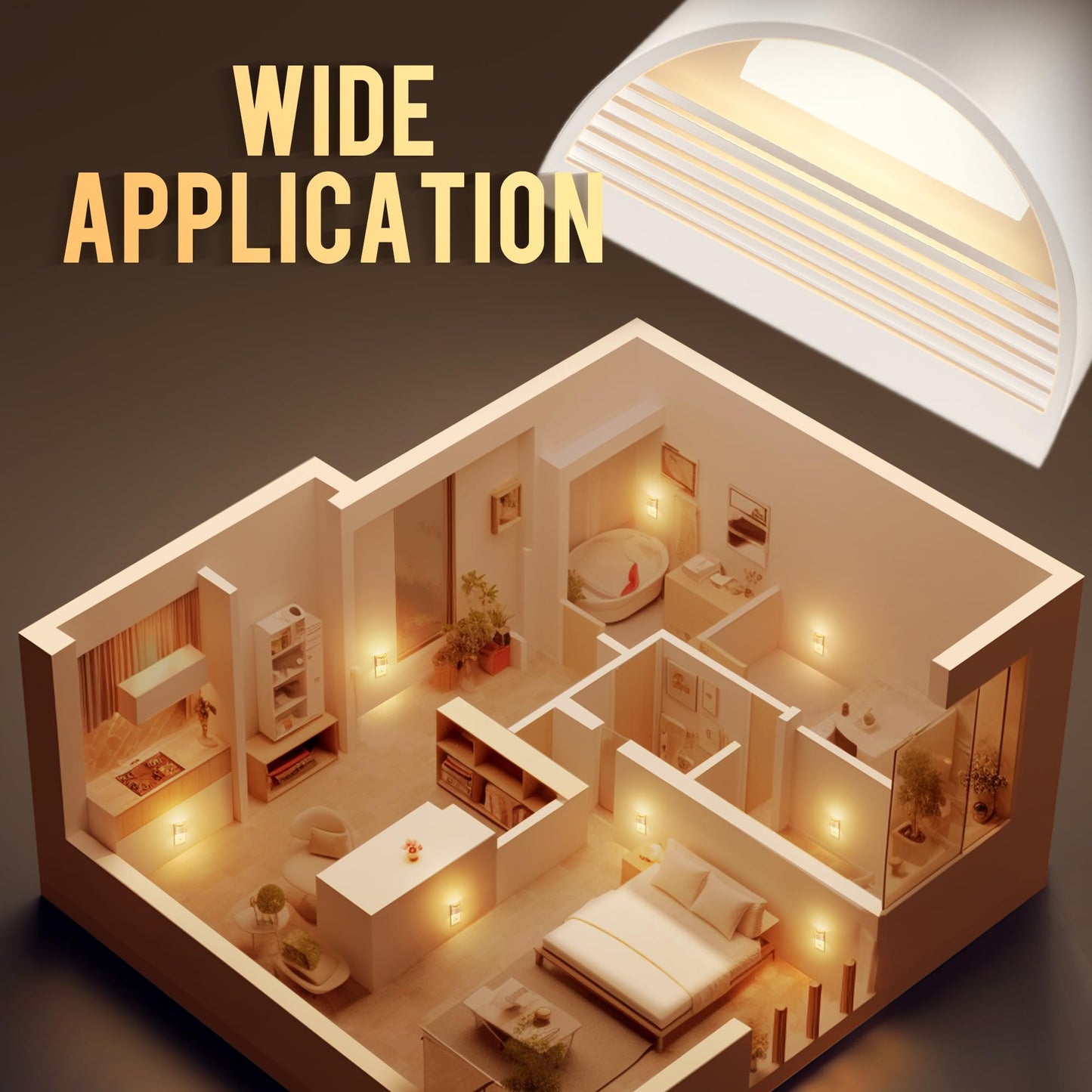 DORESshop LED Night Light[2 Pack], Night Lights Plug into Wall, 3 Level Brightness Adjustable Plug in Night Light, Dusk to Dawn Sensor Nightlights for Adults,Bedroom,Bathroom,Hallway, 3000K Warm White