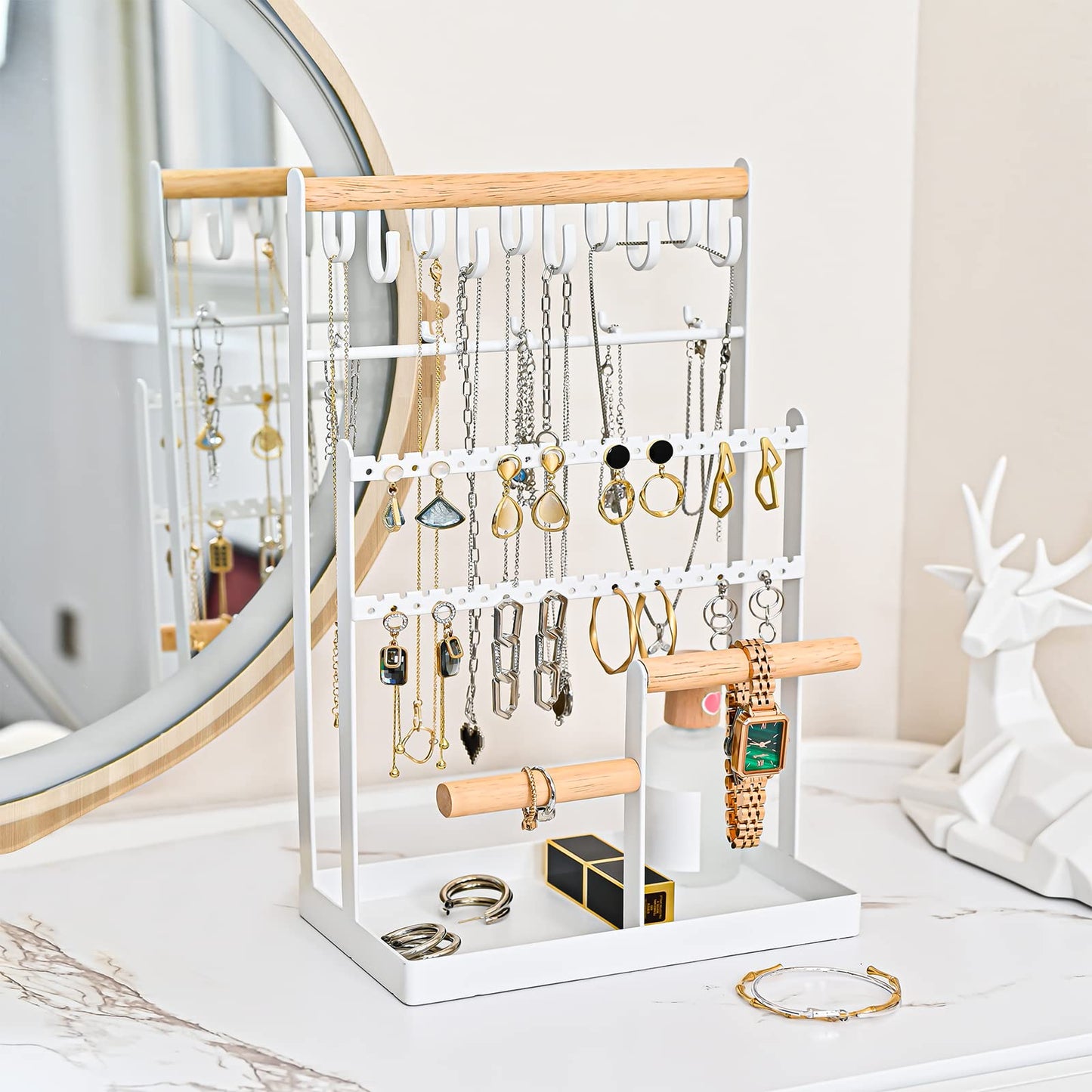 ProCase Jewelry Organizer Stand Bundle with Bracelet Holder
