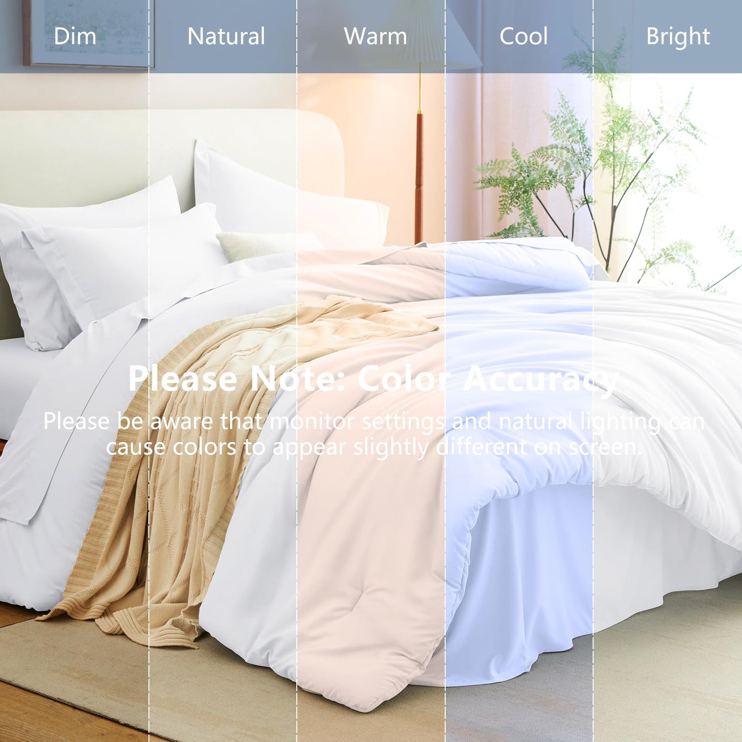 CozyLux Queen Comforter Set White, 7 Pieces Bed in a Bag Queen Comforter Set with Sheets, Soft Bedding Sets with Down Alternative Comforter, Sheets, Pillowcases & Shams, Bed Set Gift for All Seasons