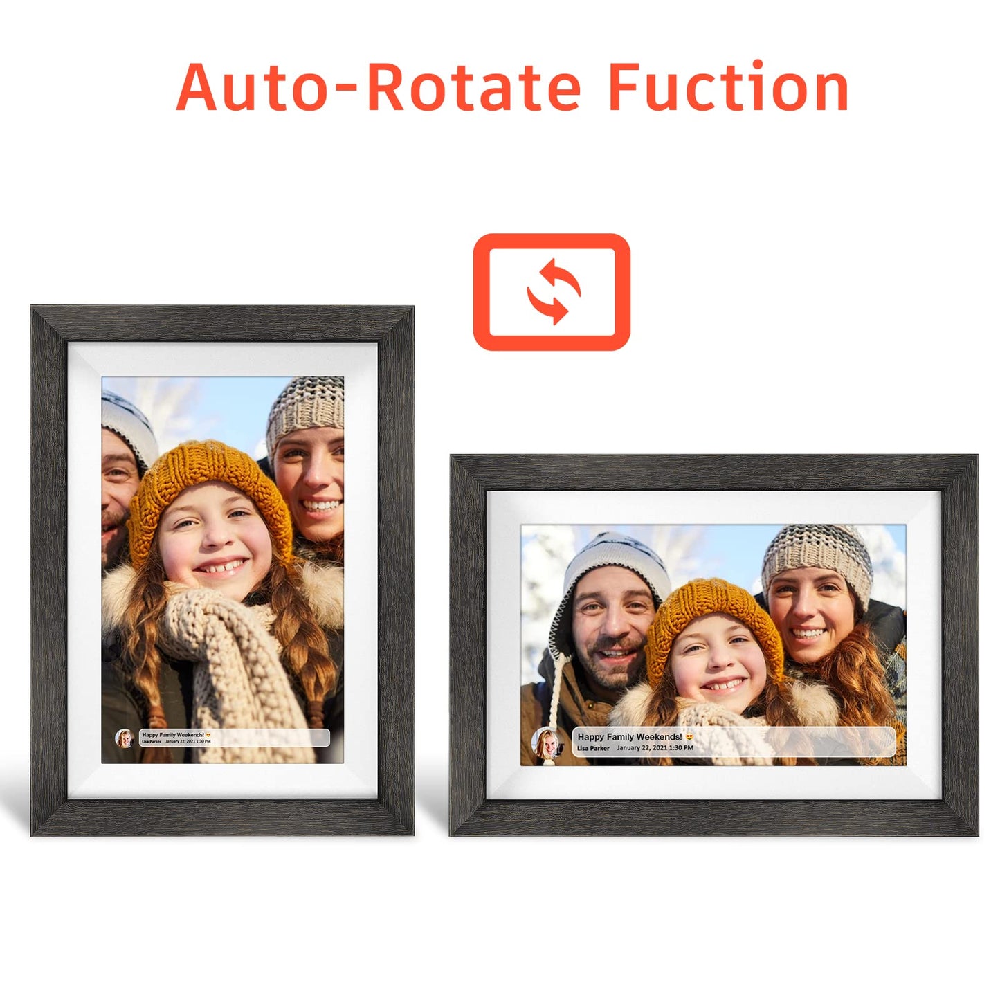 Frameo 10.1 inch Digital Picture Frame WiFi Smart Digital Photo Frame Wood