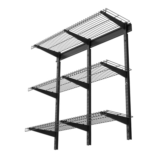 VEVOR 3-Tier Heavy Duty Wall Garage Shelving, 1 x 3 ft Steel Wall Mounted Shelving Unit, 11 x 36 Inch Per Shelf Floating Storage Metal Rack for Garage with 450 lbs Total Weight Capacity, Black