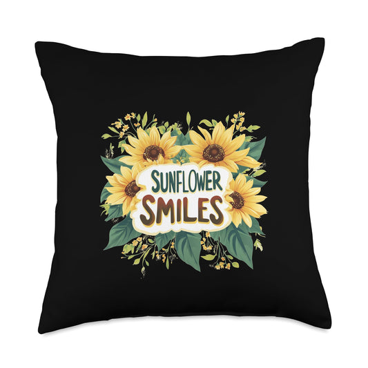Awesome Sunflower Smiles Costume Throw Pillow