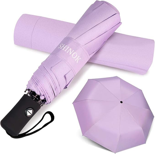 Shinok Travel Umbrella Compact Folding Sun Umbrellas Lighweight Auto Open Close for Women Parasol