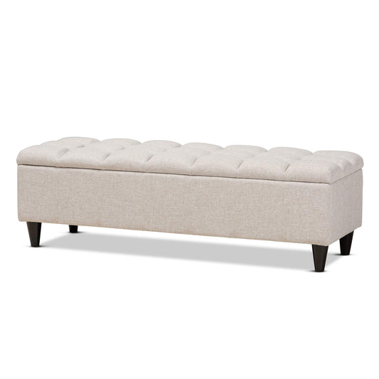 Baxton Studio Ottomans, Beige/Dark Brown