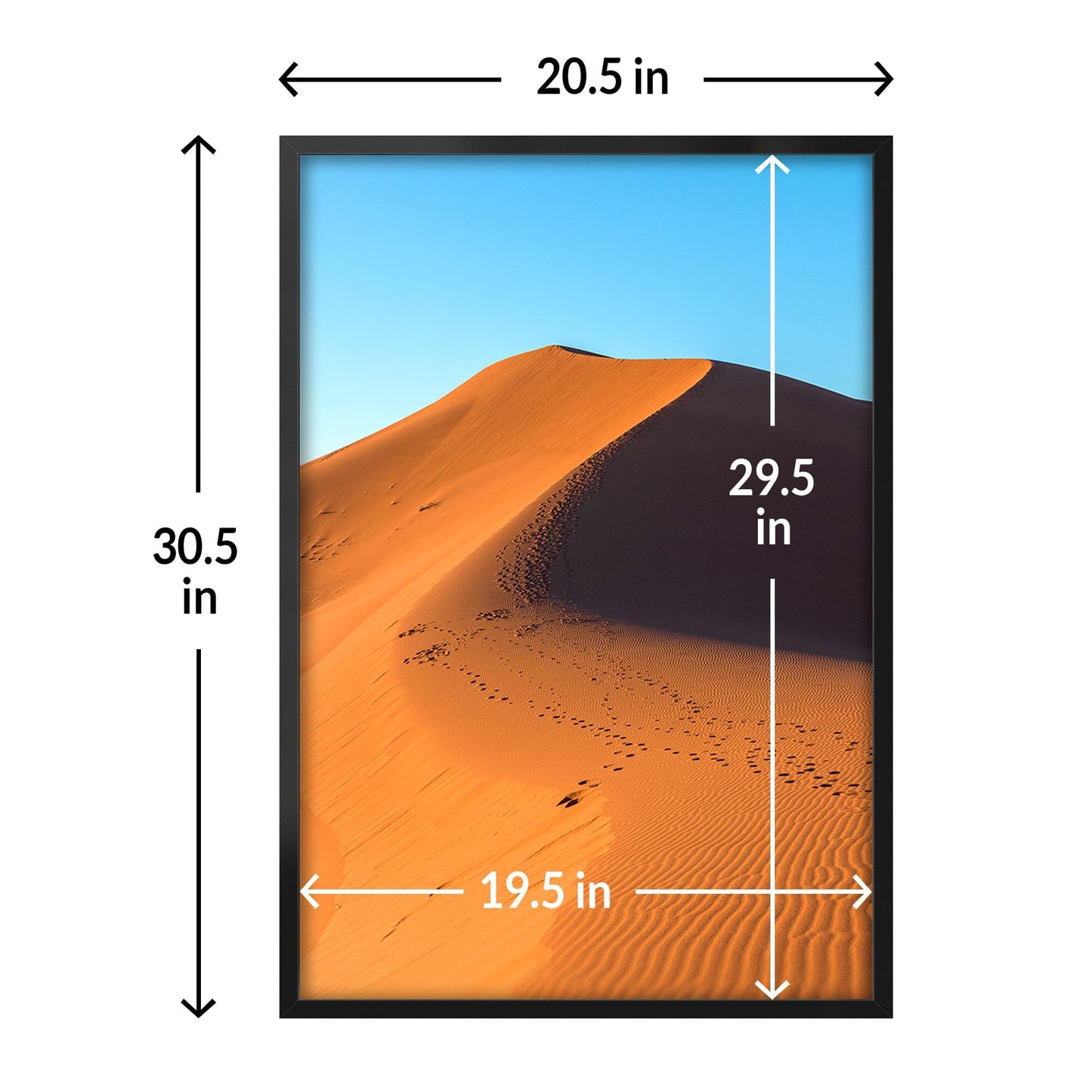 LaVie Home 20x30 Picture Frame for Wall Display, 20x30 Black Picture Frame with HD Plexiglas, 20 x 30 Poster Frame 1 Pack, Display Frame for Vertical or Horizontal, Classic Collection