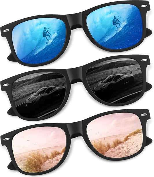 CGID Sunglasses Men Womens Polarized Lightweight Retro Black Shades UV400 Driving Fishing Golf