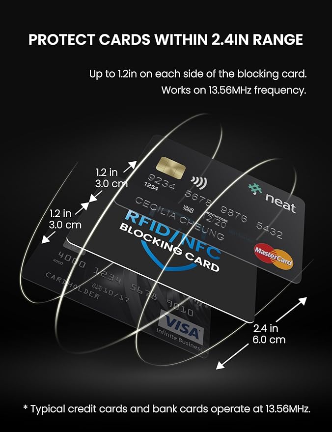 WHonor RFID Blocking Card 10 Pack, Bank Debit Credit Card Protector, Anti-Theft Contactless NFC Blocker, Entire Wallet Protection (10)