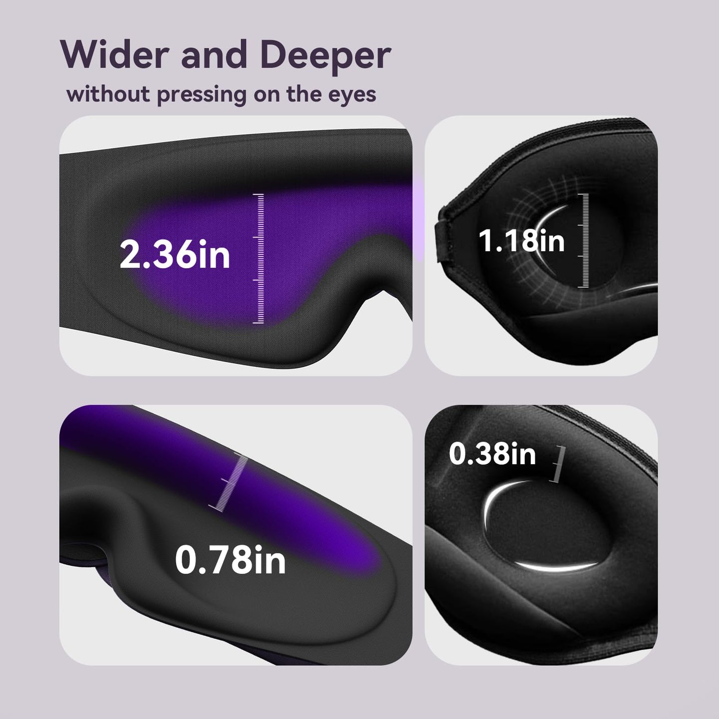 EVERY THINK Sleep Mask for Men Women - Eye Masks for Sleep, 100% Blackout Eye Covers for Sleeping, Eye Mask for Lash Extensions, 3D Zero Eye Pressure Travel Eye Mask Blindfold for Side Sleeper