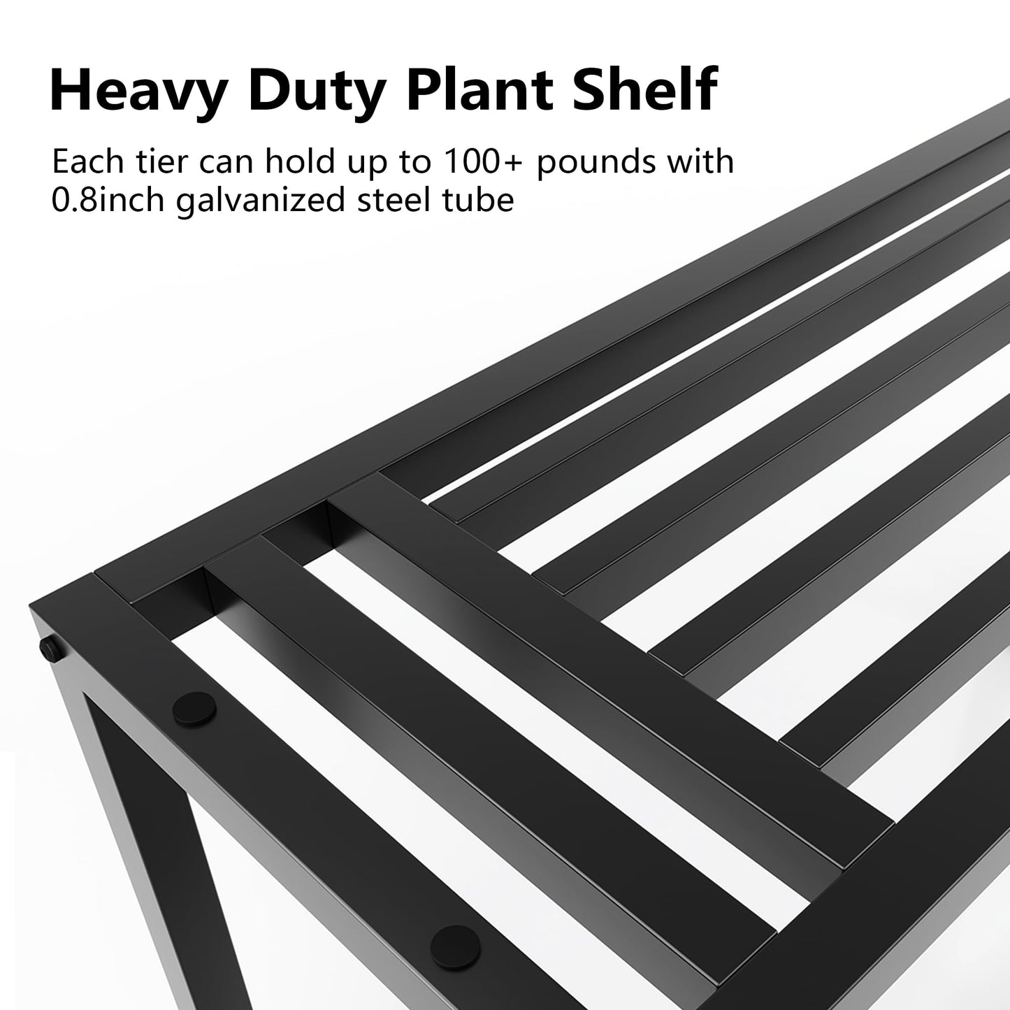 Hongsane Plant Stand Indoor Outdoor,3 Tier Ladder Metal Plant Stands Riser,Heavy Duty Wrought Iron Plant Shelves for Multi Large Pots,Black Tiered Flower Display Holder for Living Room,Patio,1-Pack